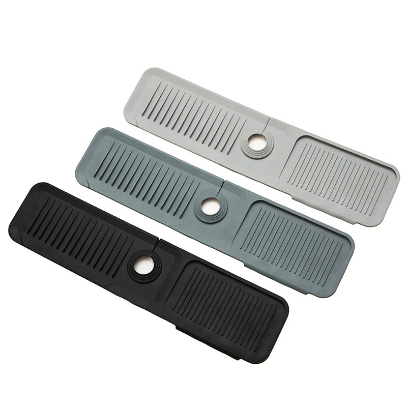 Adjustable Silicone Faucet Splash Guard Mat โ Quick-Dry Sink Water Catcher for Kitchen & Bathroom