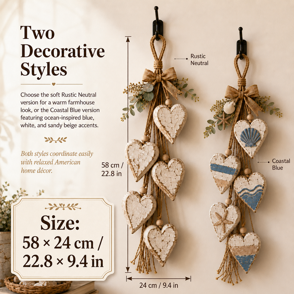 🤎 Handcrafted Wooden Heart Wall Hanging