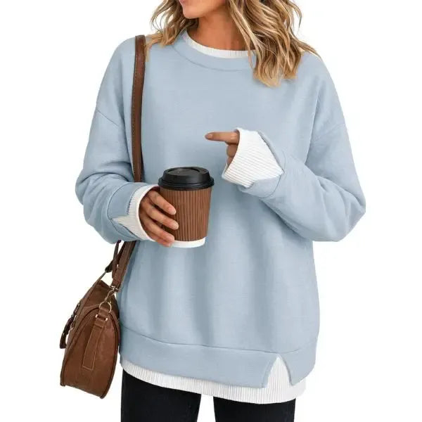 Women's Oversized Layered-Look Crewneck Sweatshirt - product image 10