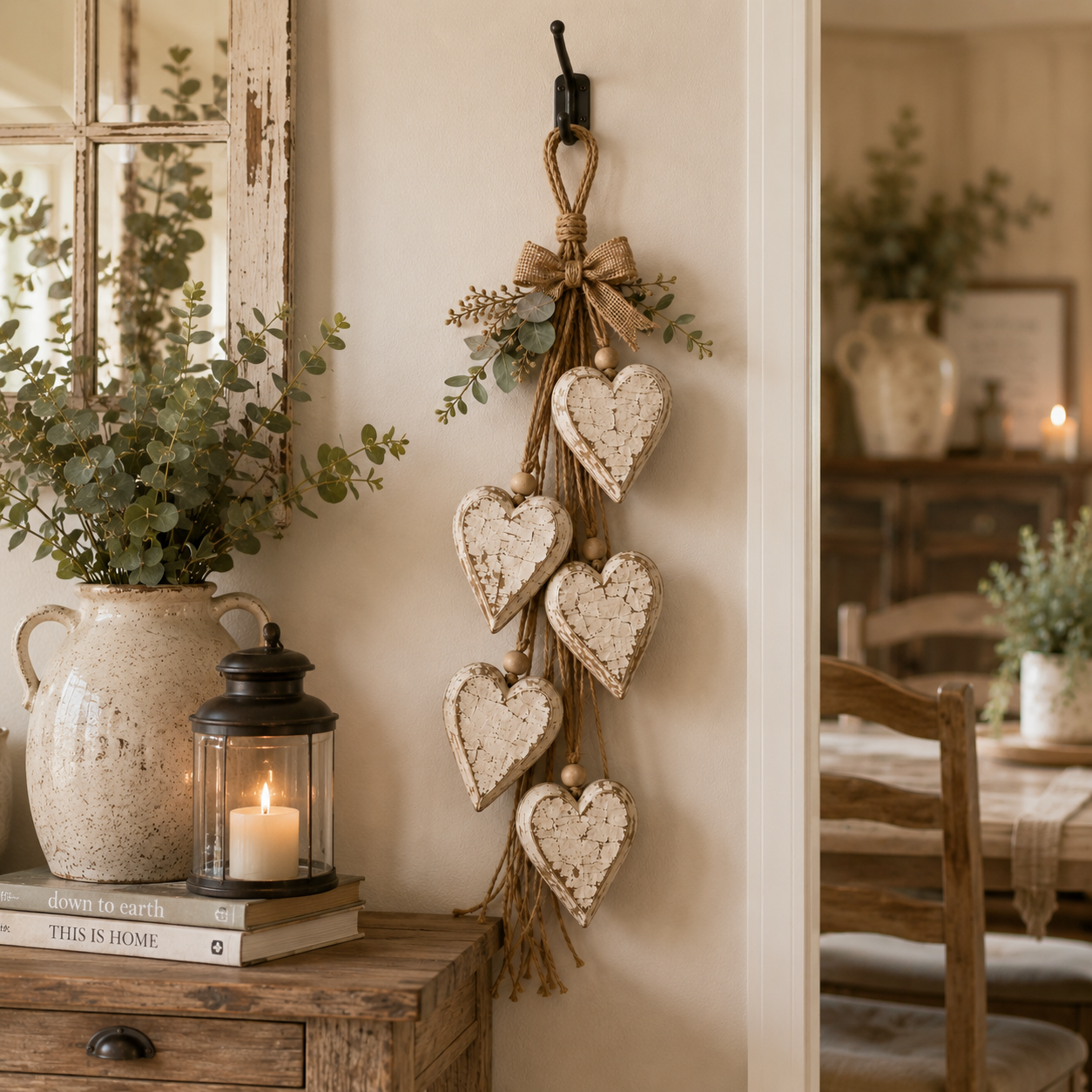 🤎 Handcrafted Wooden Heart Wall Hanging