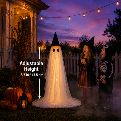 👻 2-Pack 18.7" Light-Up Halloween Ghosts – Adjustable LED Spooky Yard & Home Decor 🎃