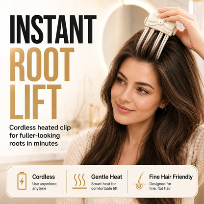 📢📢50% OFF !! ⏰Wireless Heated Volumizing Root Lift Clip - Salon Crown Volume Styling Tool for Fine Flat Hair