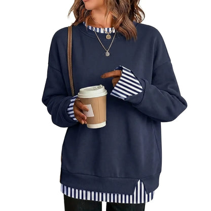 Women's Oversized Layered-Look Crewneck Sweatshirt - product image 1