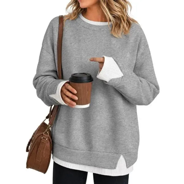 Women's Oversized Layered-Look Crewneck Sweatshirt - product image 2