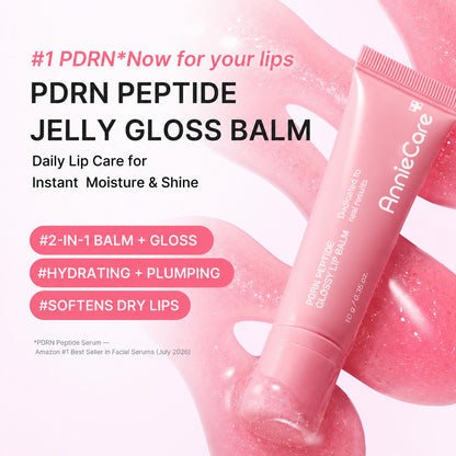 AnnieCare PDRN Peptide 2-in-1 Lip Balm + Gloss – Hydrating, Plumping & High-Shine