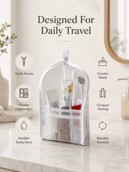 Self-Standing Travel Toiletry Pouch – Upright Organizer