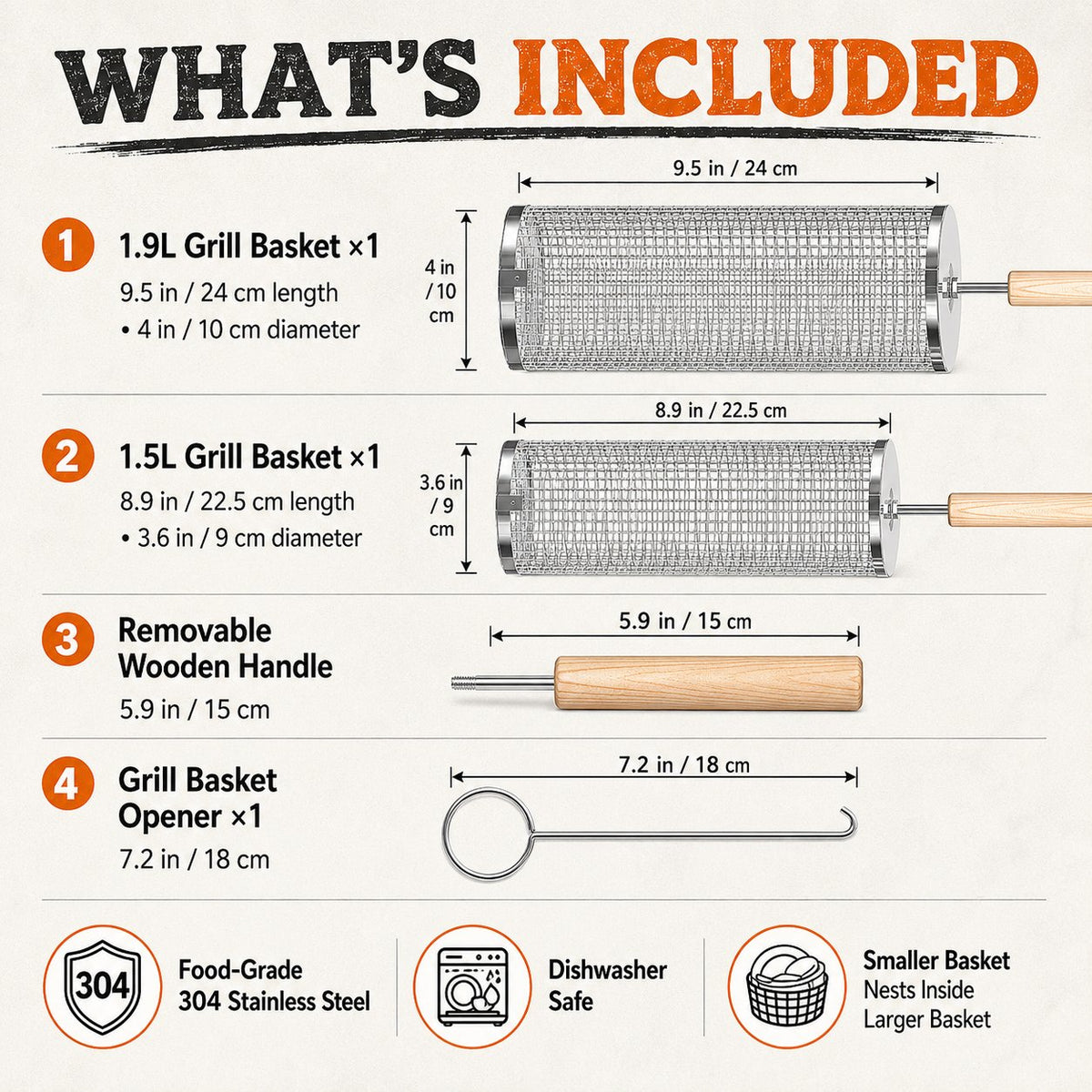 🍢 Rolling Grill Baskets | No More Burnt Veggies—Grill Perfectly Every Time! 🔥