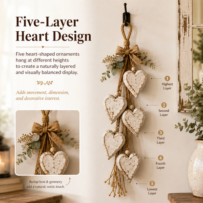 🤎 Handcrafted Wooden Heart Wall Hanging
