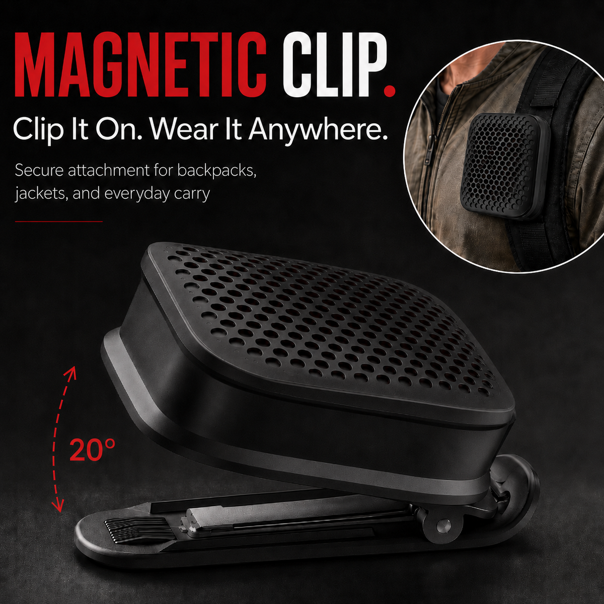 🔊 2026 New Magnetic Clip-On Bluetooth Speaker | IPX7 Waterproof, TWS Stereo & Ultra-Light Wearable Design
