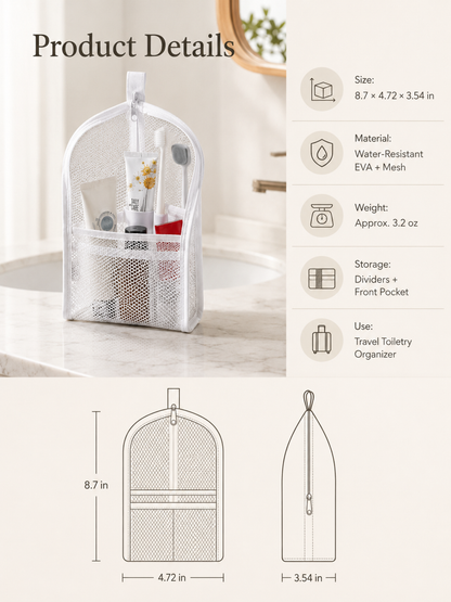 Self-Standing Travel Toiletry Pouch – Upright Organizer