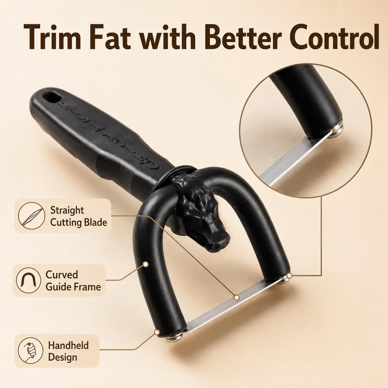 Handheld Meat Fat Trimmer – Easy Fat Trimming for Brisket, Beef, Pork & BBQ Prep