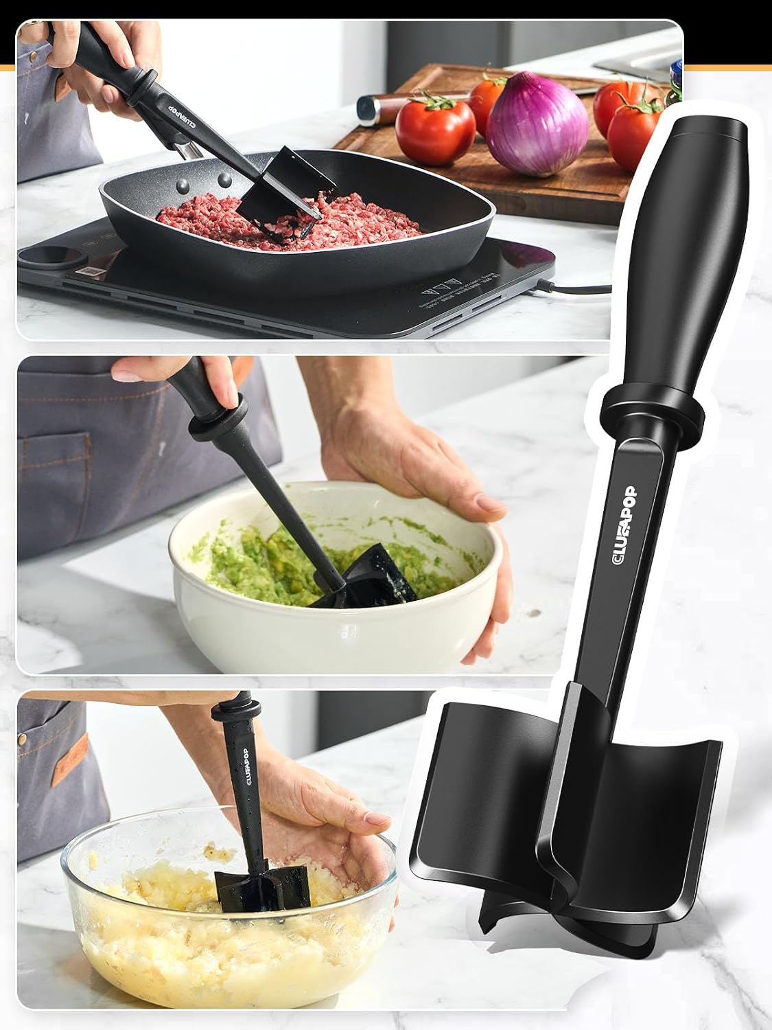 5-Blade Ground Meat Chopper & Masher – Nonstick Safe