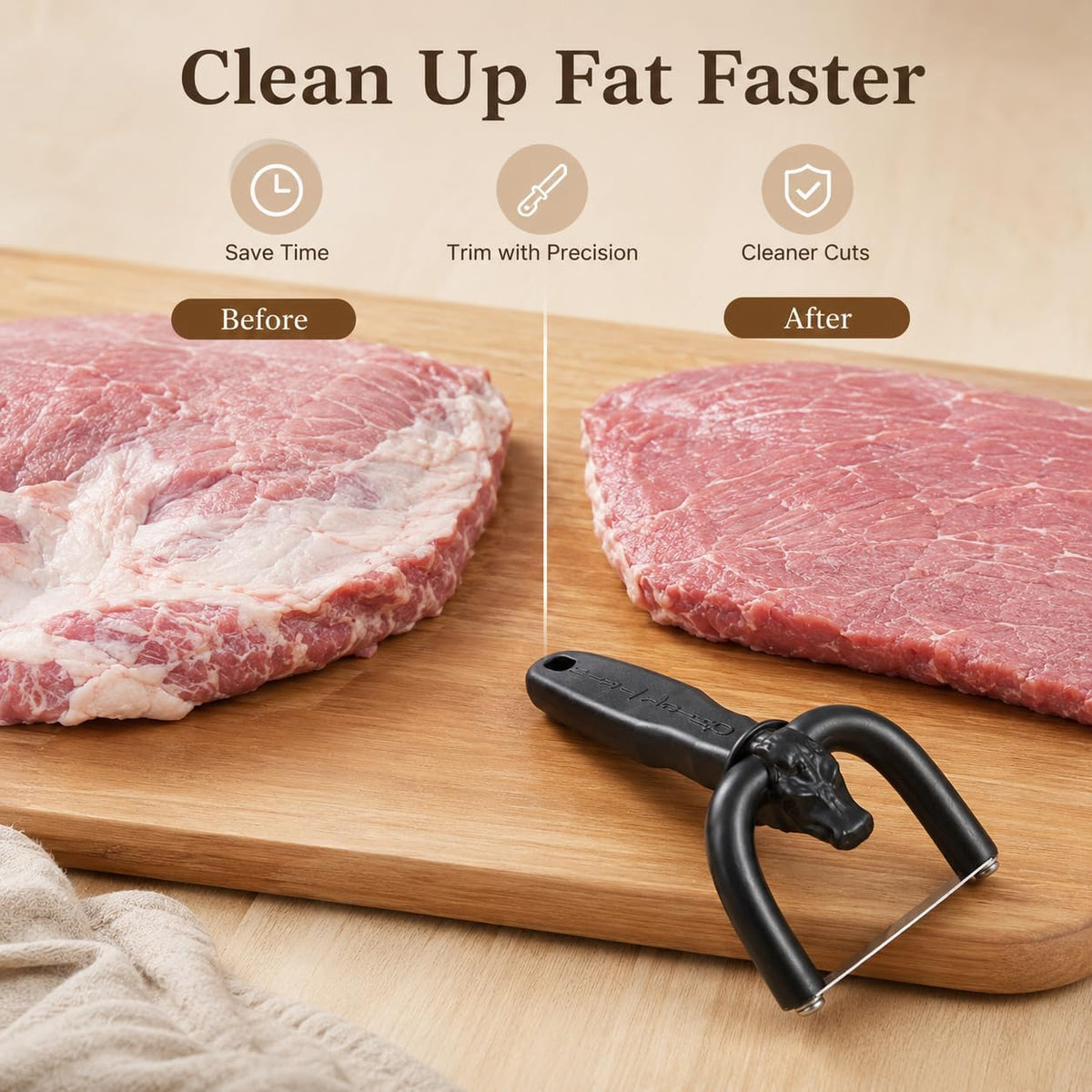 Handheld Meat Fat Trimmer – Easy Fat Trimming for Brisket, Beef, Pork & BBQ Prep