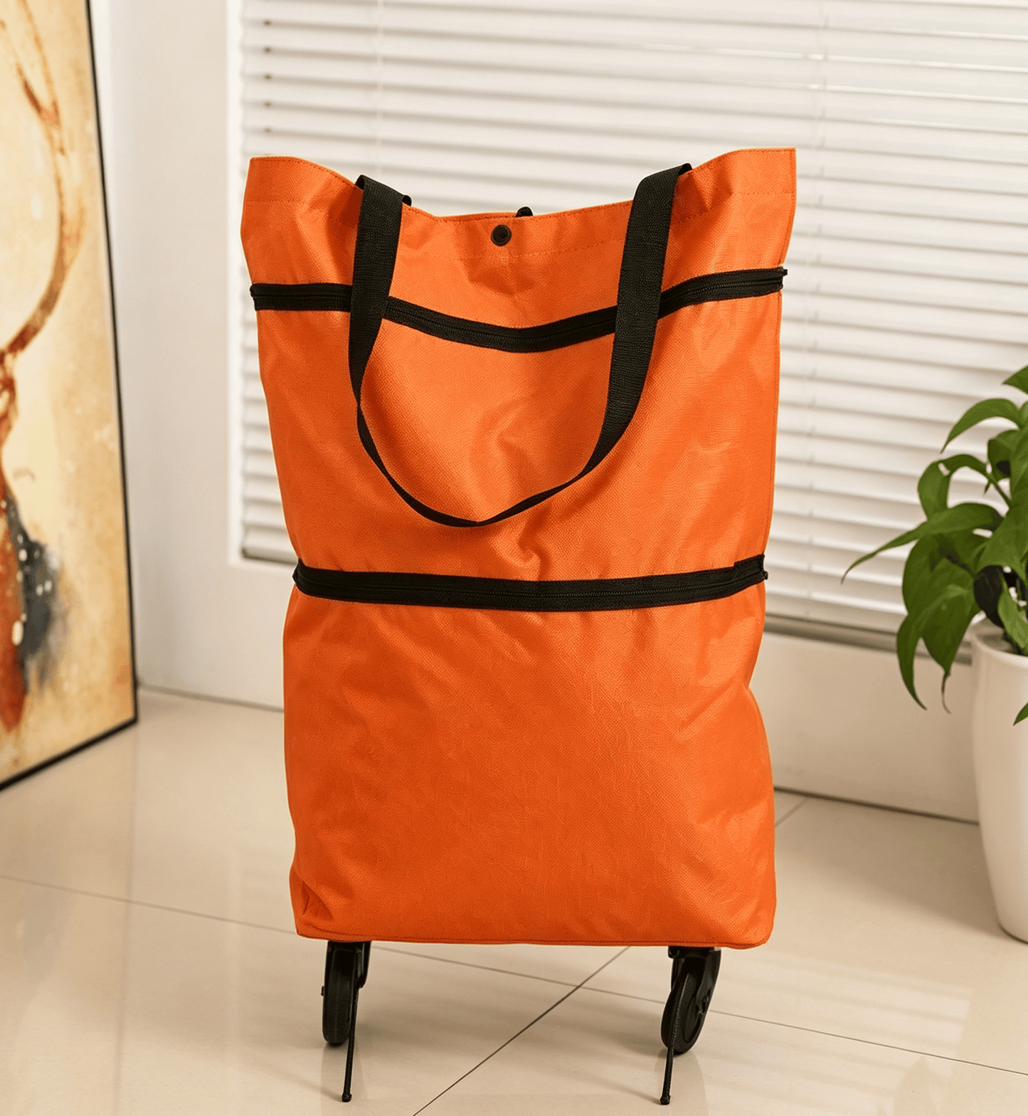 🌱✨ Limited Time 46% OFF | 🛒 2-in-1 Collapsible Rolling Shopping Bag