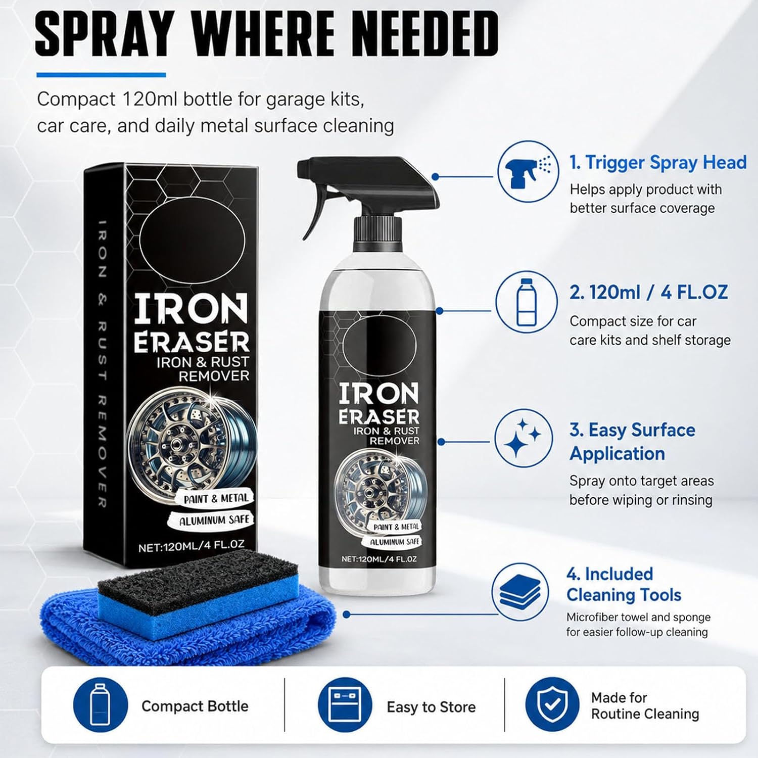 Car care cleaning spray application