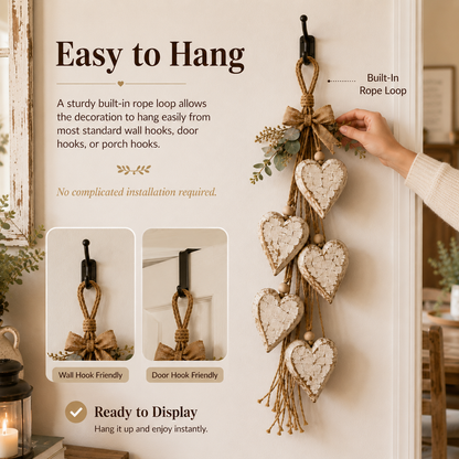 🤎 Handcrafted Wooden Heart Wall Hanging