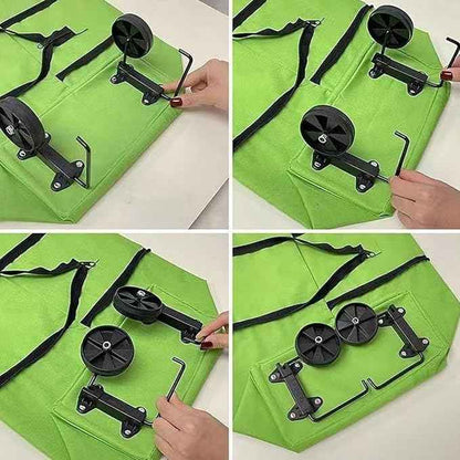🌱✨ Limited Time 46% OFF | 🛒 2-in-1 Collapsible Rolling Shopping Bag