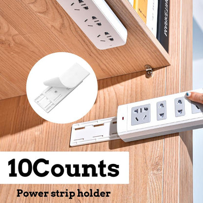 🏠 No-Drill Adhesive Power Strip Holders With Cable Clips