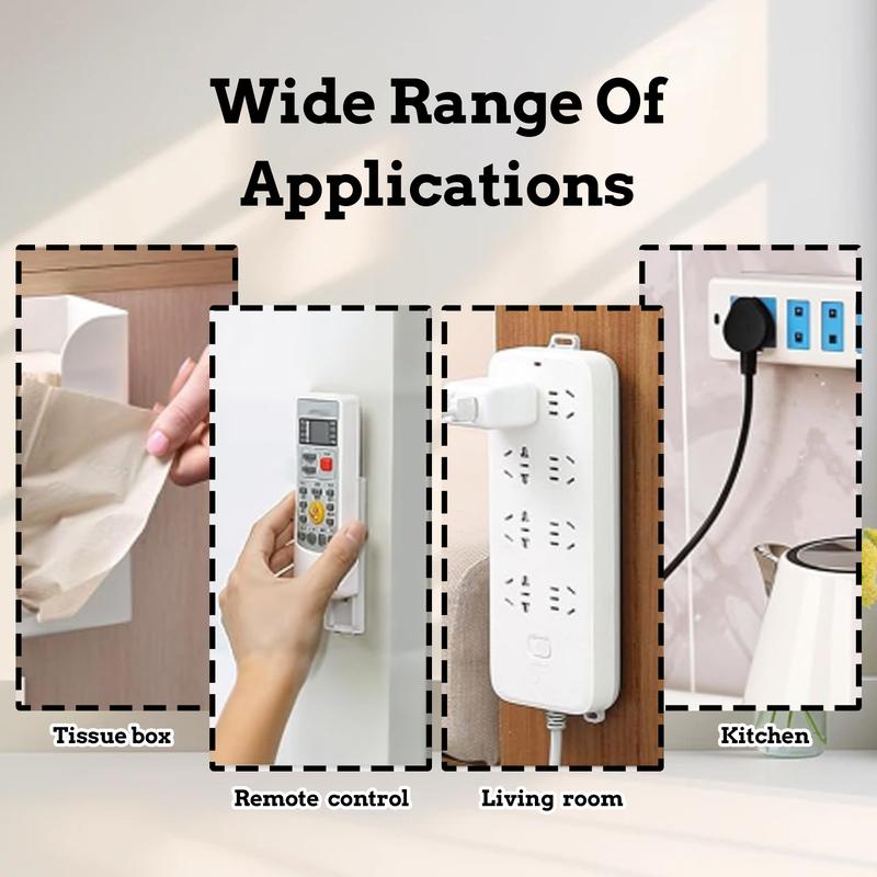 🏠 No-Drill Adhesive Power Strip Holders With Cable Clips