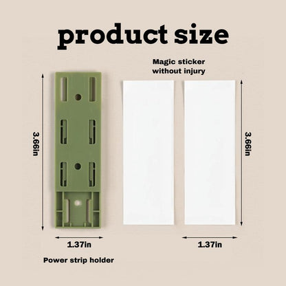 🏠 No-Drill Adhesive Power Strip Holders With Cable Clips