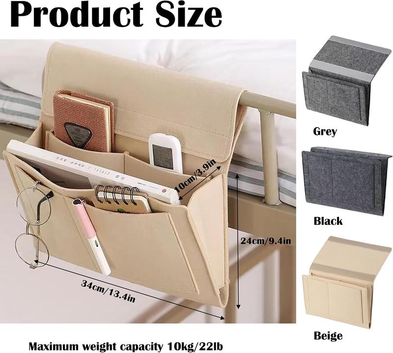5-Pocket Hanging Bedside Caddy For Easy Storage