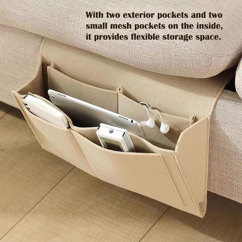 5-Pocket Hanging Bedside Caddy For Easy Storage
