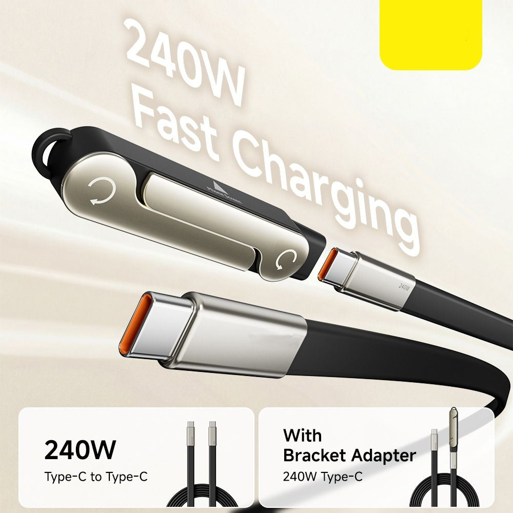 Charge Faster, Hold Smarter — 240W USB-C Cable + Built-In Phone Stand⚡