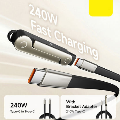 Charge Faster, Hold Smarter — 240W USB-C Cable + Built-In Phone Stand⚡