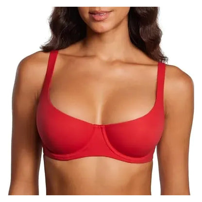 ⚡Flash Sale 👍 Unlined Balconette Bra Underwired Double Layer Cup Adjustable Straps Soft Stretchy Invisible Under Low Cut Tops