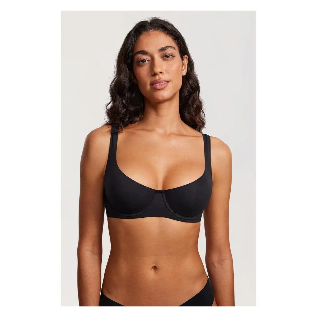 ⚡Flash Sale 👍 Unlined Balconette Bra Underwired Double Layer Cup Adjustable Straps Soft Stretchy Invisible Under Low Cut Tops
