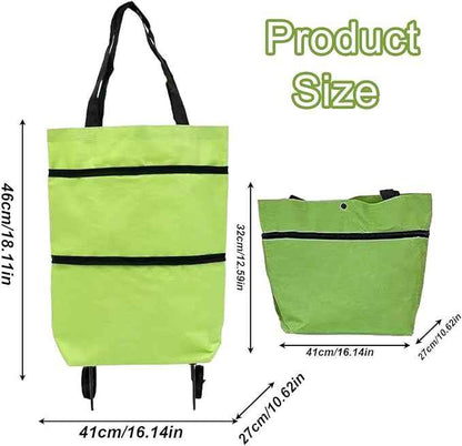 🌱✨ Limited Time 46% OFF | 🛒 2-in-1 Collapsible Rolling Shopping Bag