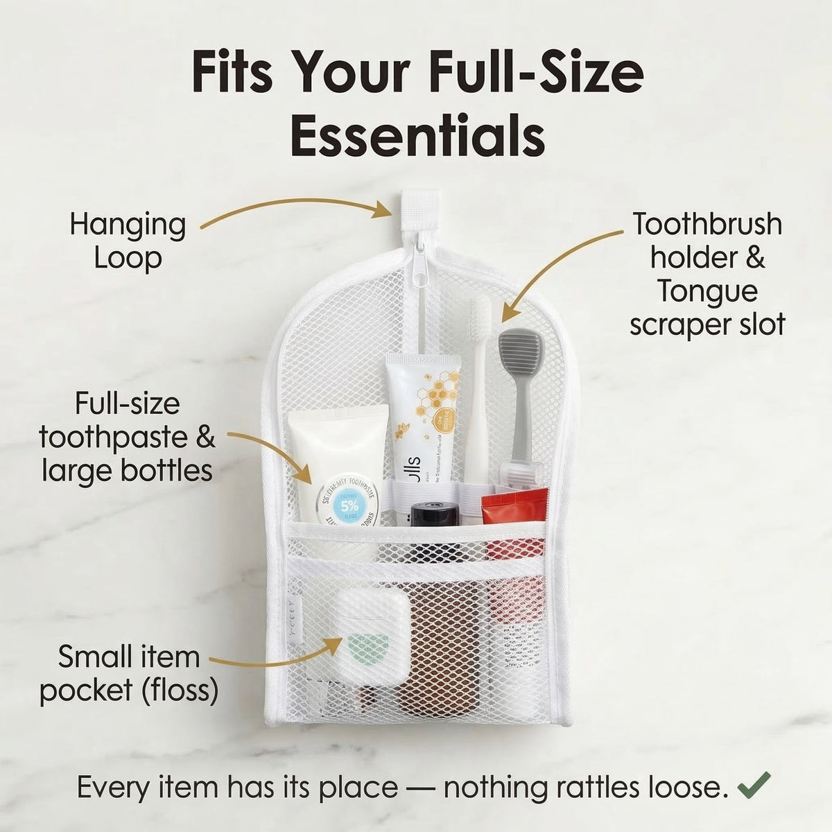 Self-Standing Travel Toiletry Pouch – Upright Organizer