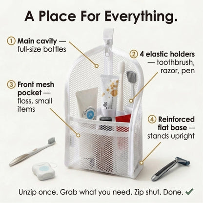 Self-Standing Travel Toiletry Pouch – Upright Organizer