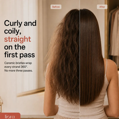 Líora Flat Control™ – Portable Cordless Hair Straightening Brush