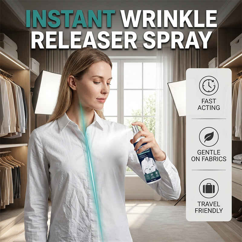 Instant wrinkle release – no iron, travel-ready, static-free & fresh